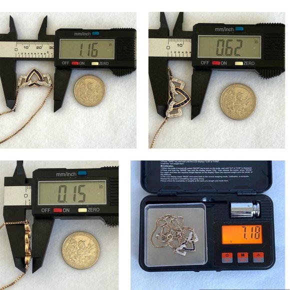 Ross-Simons Gold Vermeil Sterling Silver Triple Heart Sapphire Pendant Necklace - Picture 10 of 16